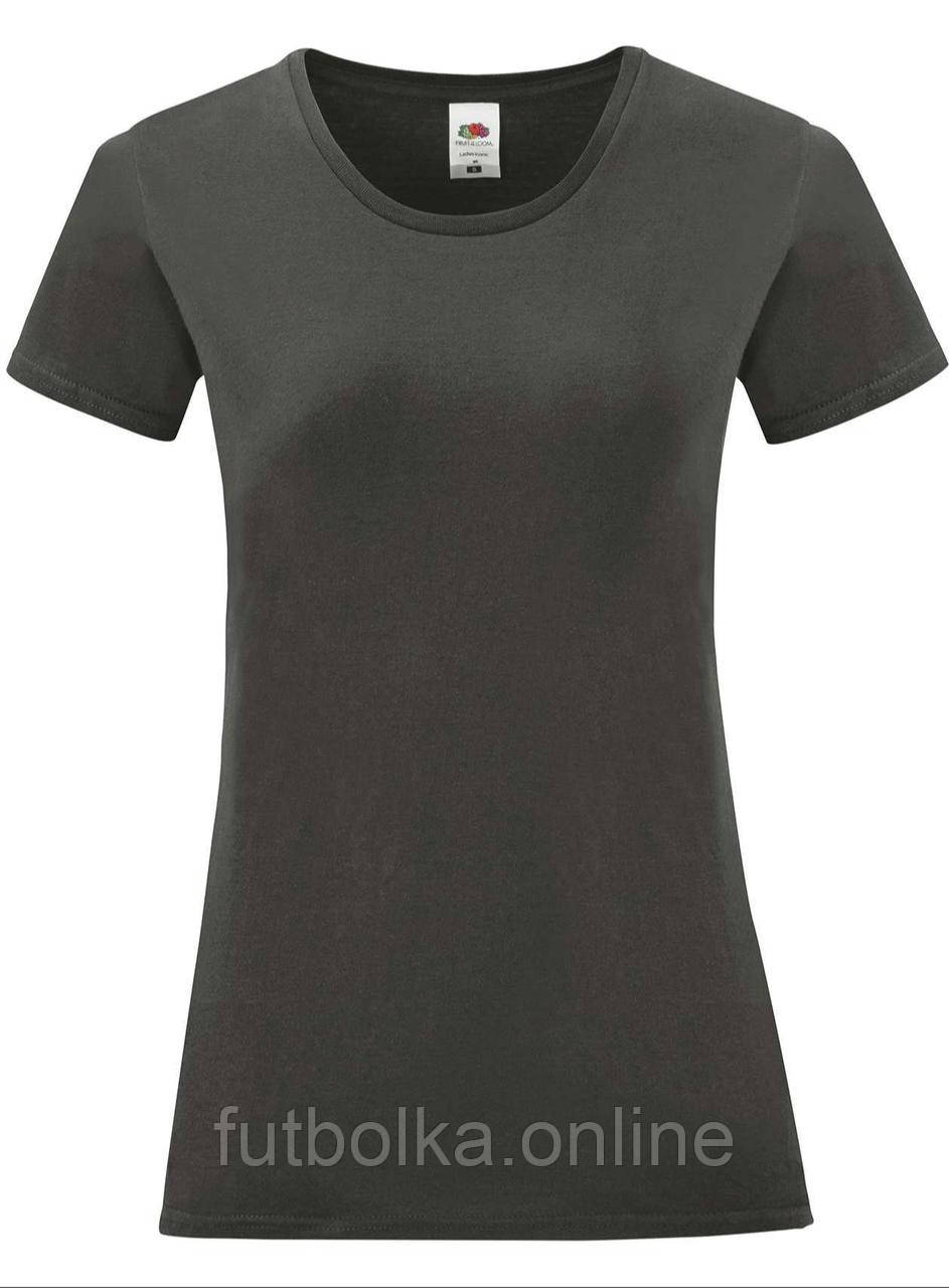 Графітова жіноча футболка легка Ladies Iconic T Fruit of the loom