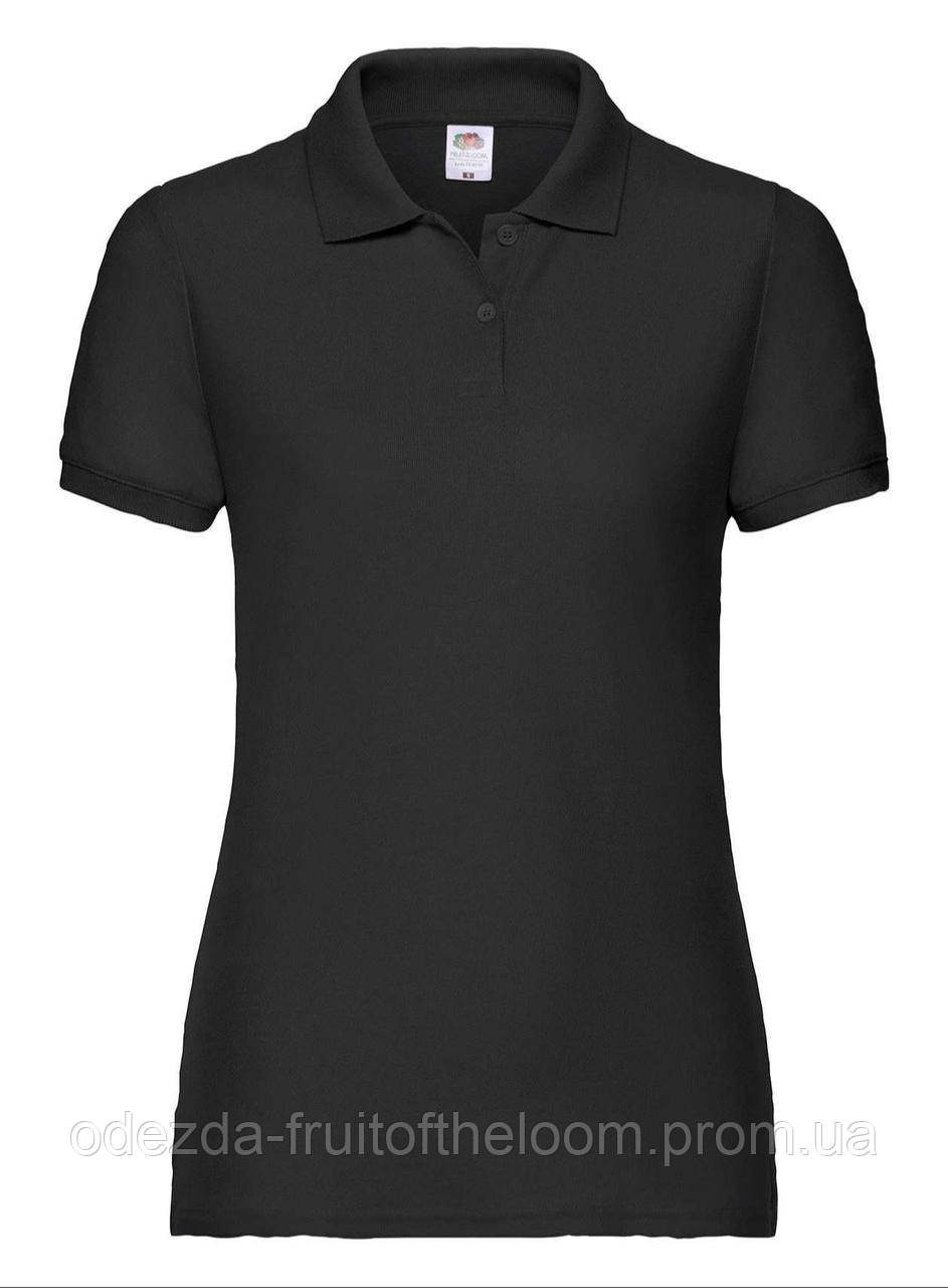 Чорне поло жіноче лакост 65/35 Polo lady-fit Fruit of the loom