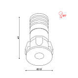 Точковий врізний LED світильник Ø22мм TWS01 (чор) 1W 2700K, фото 5
