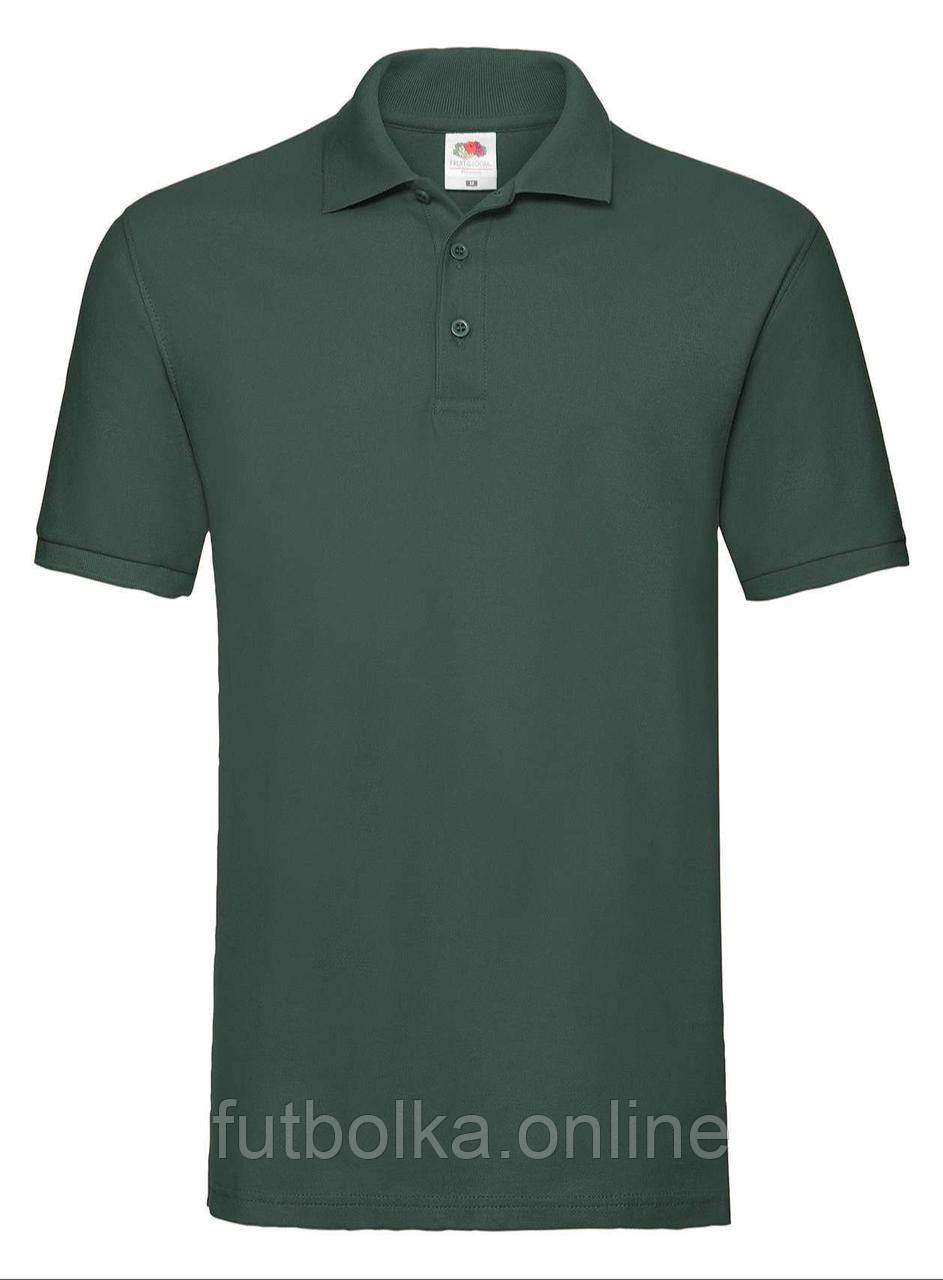 Глибоко Темно-Зелена футболка поло чоловіча преміум Premium polo Fruit of the loom