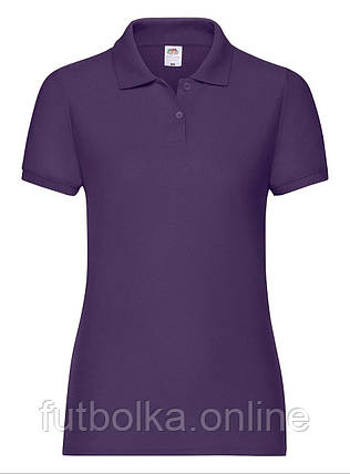 Фіолетове поло жіноче лакост 65/35 Polo lady-fit Fruit of the loom, фото 1