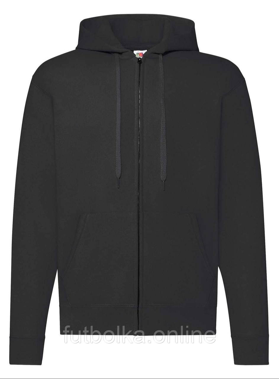 Чорна чоловіча кофта на замку Cl. hooded sweat jacket Fruit of the loom
