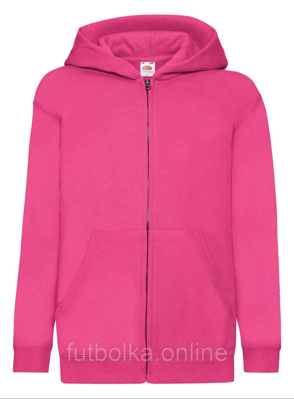 Малинова дитяча кофта на блискавці Classic hooded sweat jacket kids Fruit of the loom