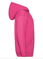 Малинова дитяча кофта на блискавці Classic hooded sweat jacket kids Fruit of the loom, фото 2