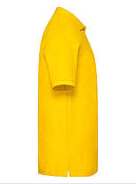 Сонячно Жовта футболка поло чоловіча преміум Premium polo Fruit of the loom, фото 3