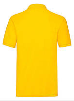 Сонячно Жовта футболка поло чоловіча преміум Premium polo Fruit of the loom, фото 4