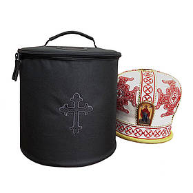Сумка для мітри з вишивкою та ущільненням: для зберігання головного убору священика СНМ-2