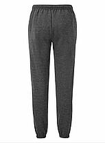Темно-Сірі Меланж спортивні штани чоловічі з резинкою Classic elasticated cuff jog pants Fruit of the loom, фото 3