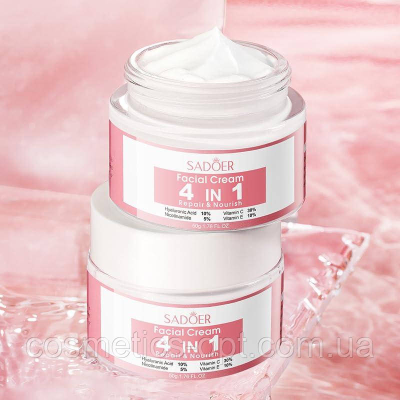 Крем для обличчя "Відновлення та Живлення" Sadoer 4 IN 1 Repair and Nourish, 50 g