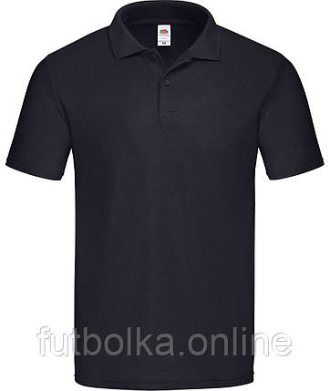 Чорна футболка поло чоловіча вільна Original polo Fruit of the loom, фото 1