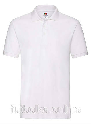 Біла футболка поло чоловіча преміум Premium polo Fruit of the loom, фото 1