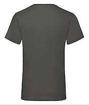 Графітова чоловіча футболка базова з V-подібним вирізом Valueweight v-neck Fruit of the loom, фото 4