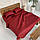 Літній однотонний набір постільної білизни (холофайбер) Сімейний, Бордо, фото 4