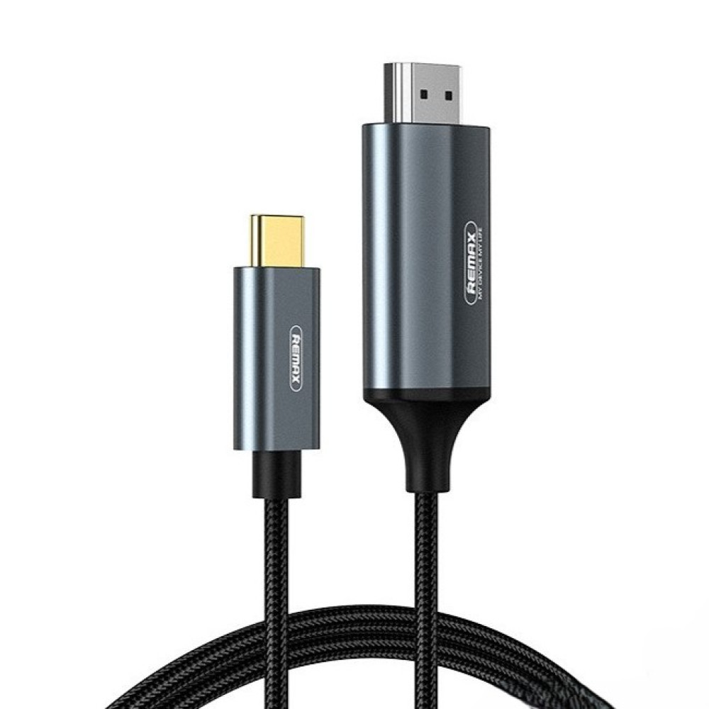 Кабель перехідник 1.8м Type-C to HDMI REMAX RC-C017a Yeelin Series |4K| Сірий, фото 1