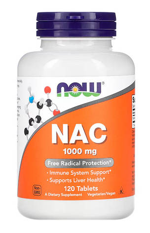 Амінокислота N-ацетилцистеїн NOW Foods NAC 1000 мг 120 таб США, фото 1