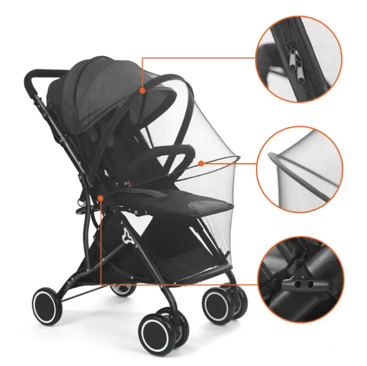 Універсальна антимоскітна сітка для прогулянкової коляски з дугами, фото 1