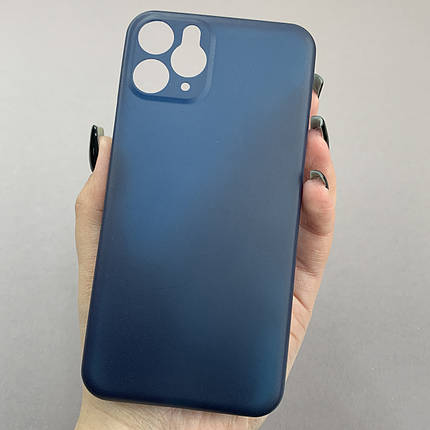 Чехол для iPhone 11 Pro ультратонкий карбоновый чехол на телефон айфон 11 про синій LKG, фото 1