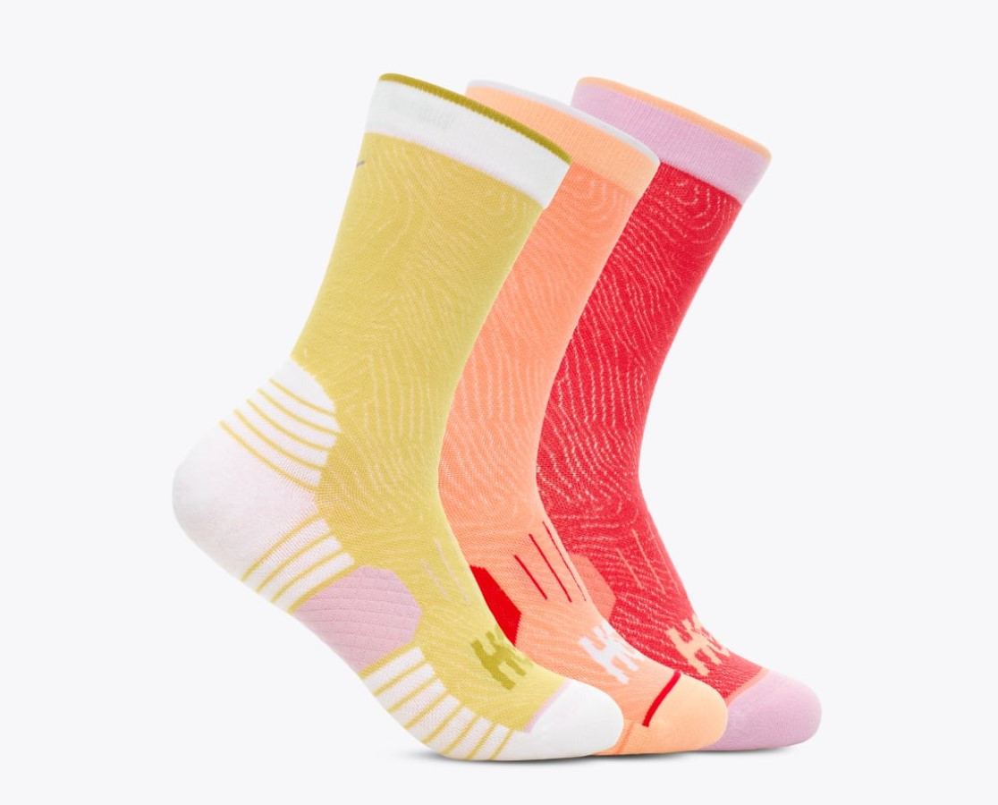 Набір шкарпеток Hoka CREW RUN SOCK 3-PACK 1122931 Cerise / Papaya / Aura
