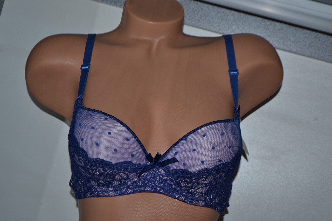Бюстгальтер TEYI крапочка чашка B Темно синій, фото 1