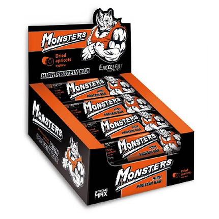 Протеїновий батончик Monsters High Protein Bar 80 g Курага, фото 2