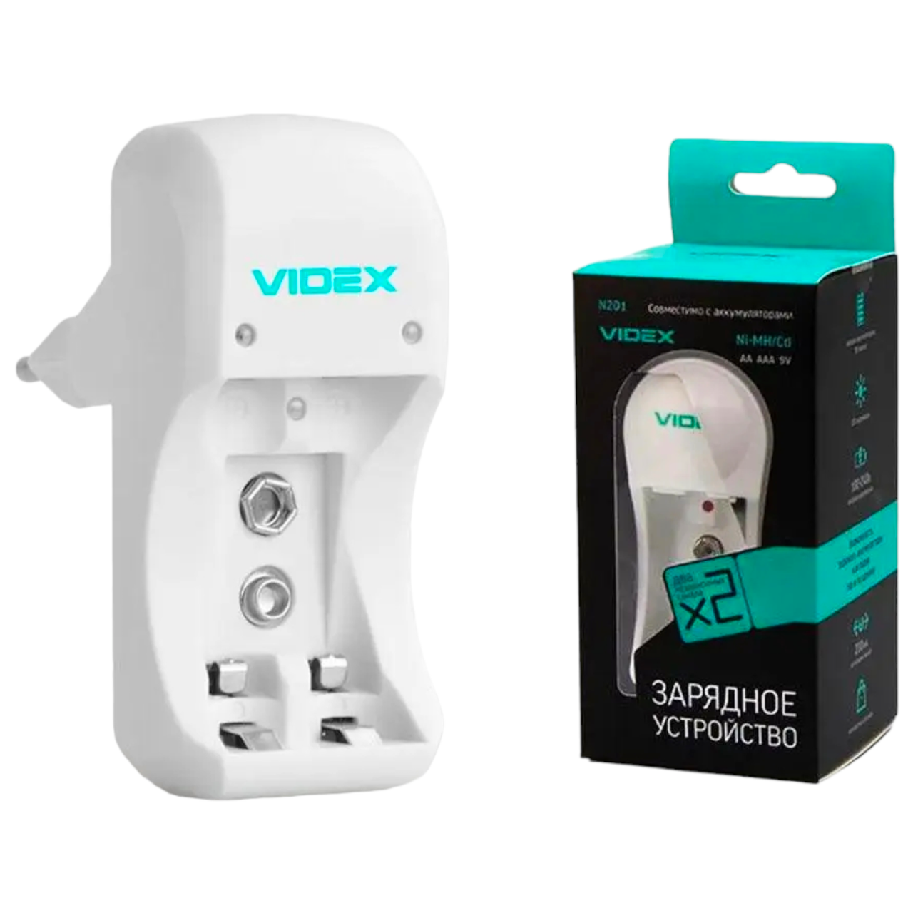 Зарядний пристрій для акумуляторів VCH-N201 на AA, AAA, 9V (Ni-Mh, Ni-Cd)