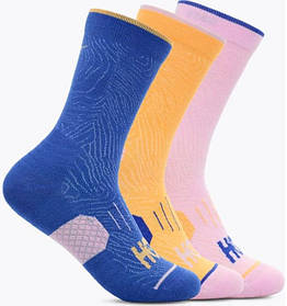 Набір шкарпеток Hoka CREW RUN SOCK 3-PACK 1122931 Pink Twilight / Sherbet / Dazzling Blue