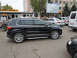 Дефлектори вікон із хром молдингом Volkswagen Tiguan 2007-2016 (нержавіюча смуга 3D), фото 5