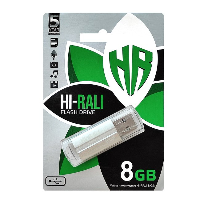 Флеш-накопичувач USB Hi-Rali 8GB Corsair series Silver