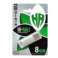 Флеш-накопичувач USB Hi-Rali 8GB Corsair series Silver