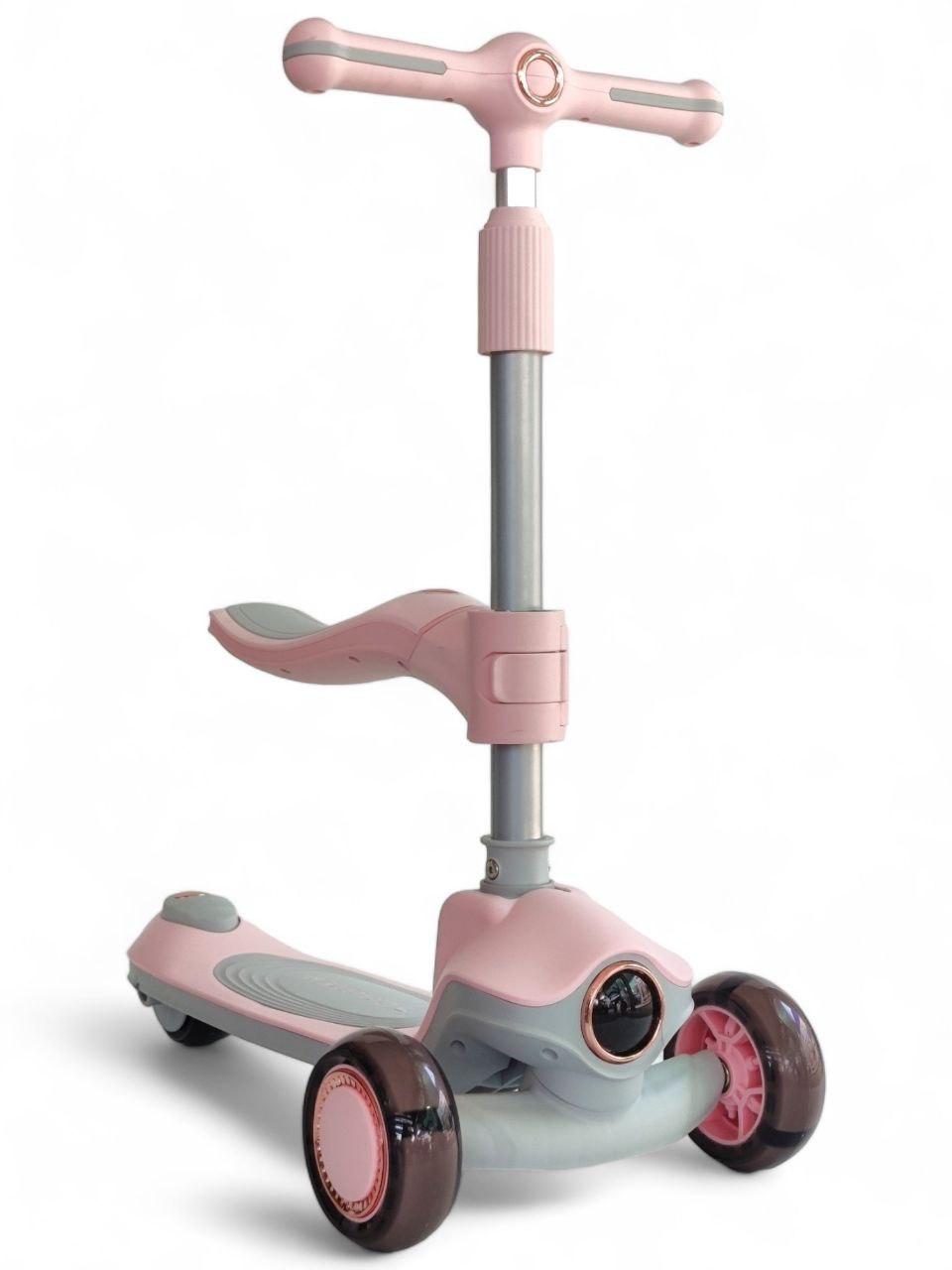 Дитячий складаний самокат-біговел Scooter Cosmo K603-2 світні колеса, музичний, фото 1