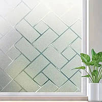 Самоклеюча плівка Ромби 200х60 см, Сіра, декоративна плівка на вікна, вітражна плівка