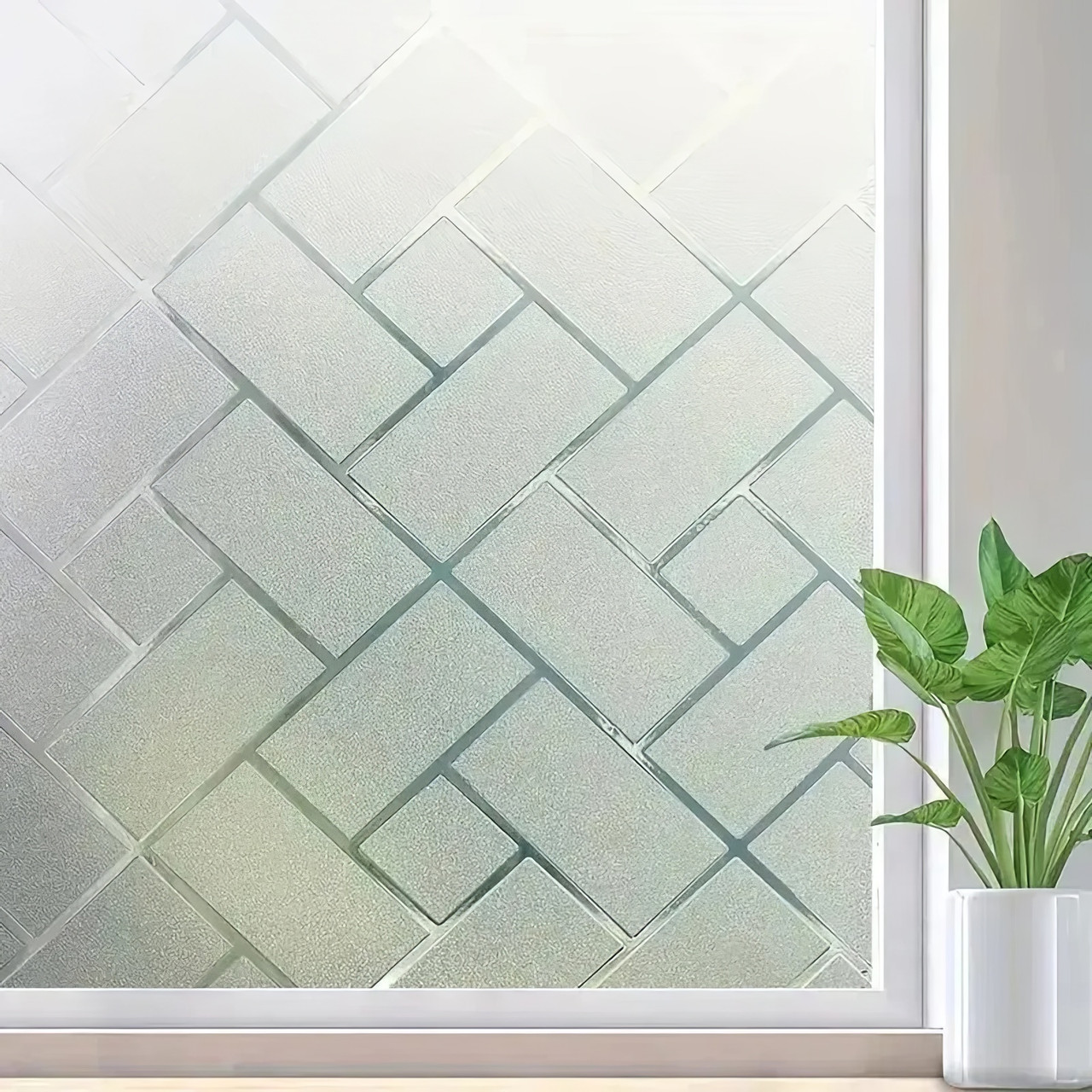 Самоклеюча плівка Ромби 200х60 см, Сіра, декоративна плівка на вікна, вітражна плівка, фото 1