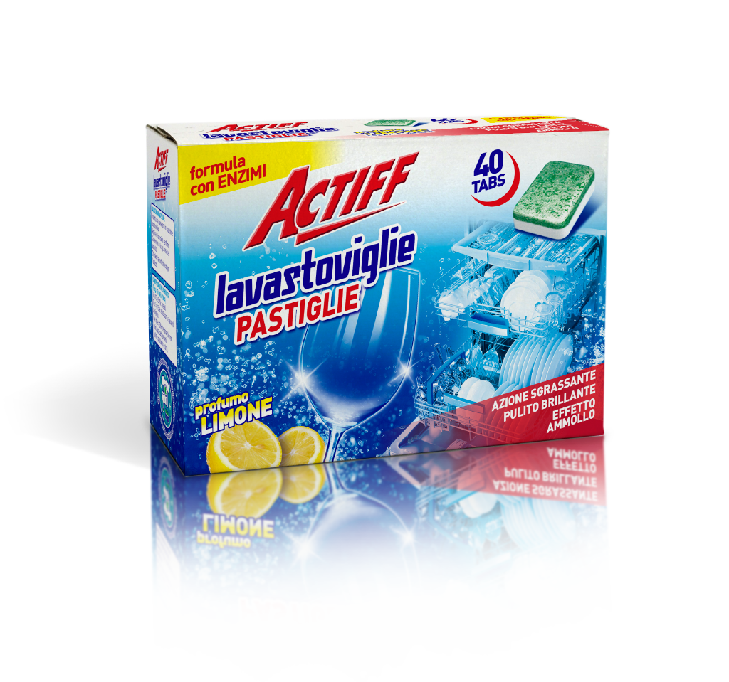 Таблетки для посудомийних машин з ароматом лимону з ензимом ACTIFF PASTIGLIE LAVASTOVIGLIE TAB