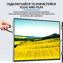 Монітор портативний W14FPC 14 дюймів з подвійним дисплеєм для ноутбуків / IPS / 1920x1200 / Type-C / HDMI, фото 4