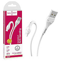 Кабель USB-Lightning Hoco X37 Cool Power Charging (2,4A/1м) білий