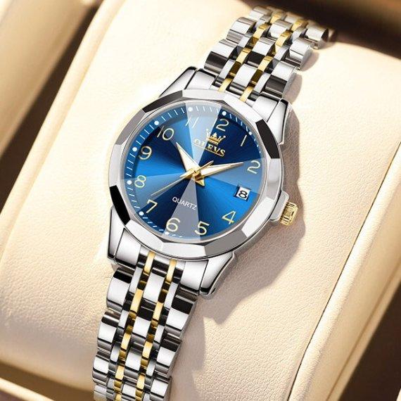 Жіночий наручний класичний годинник Shengke Dream (Сріблясто-золотистий), фото 1