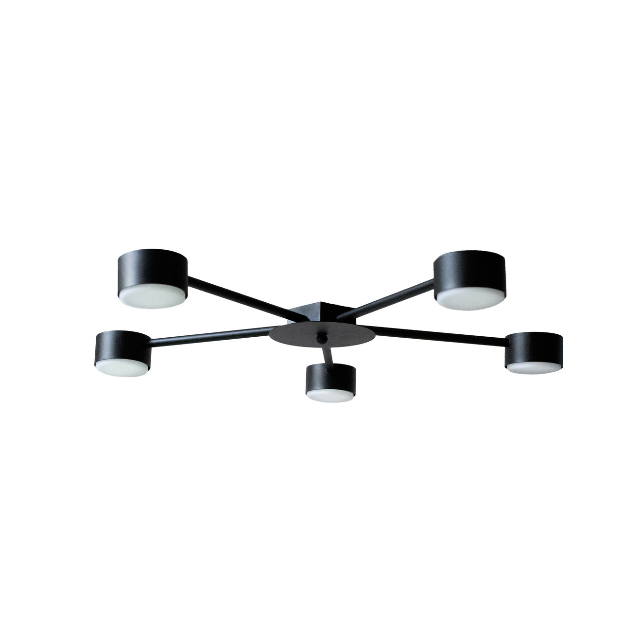 Люстра стельова MSK Electric Copter на п'ять круглих плафонів під лампи GX53 чорна NL 8040-5 BK