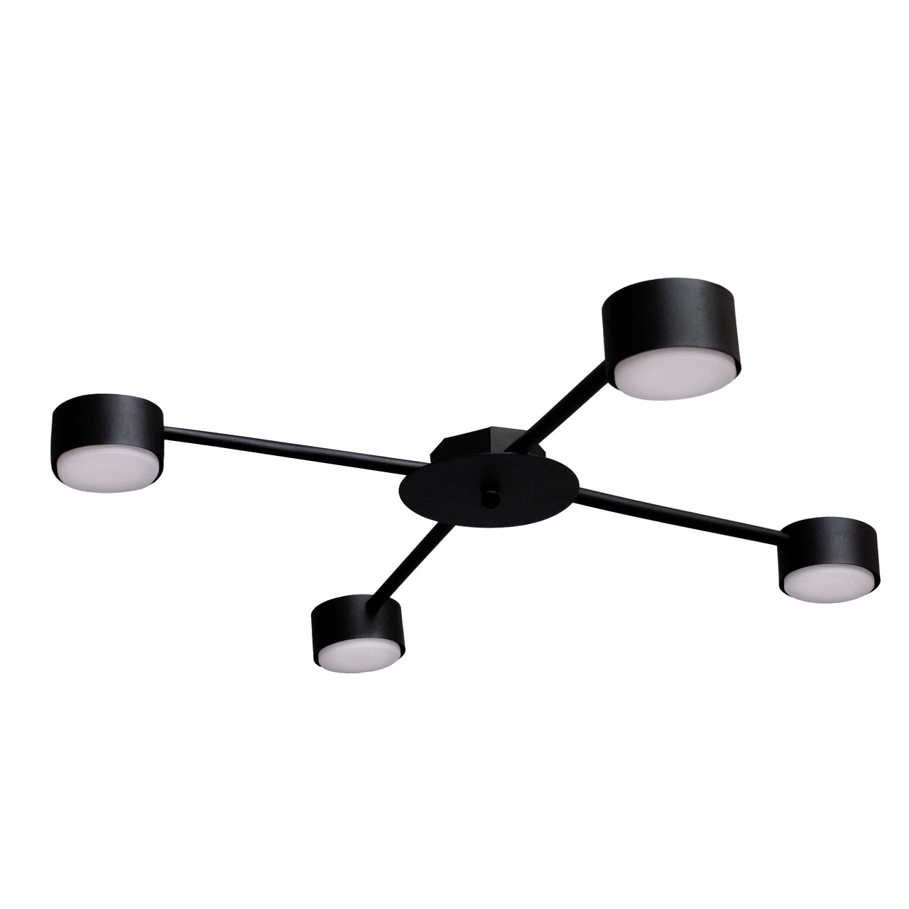 Люстра стельова MSK Electric Copter на чотири круглі плафони під лампи GX53 чорна NL 8040-4 BK, фото 1