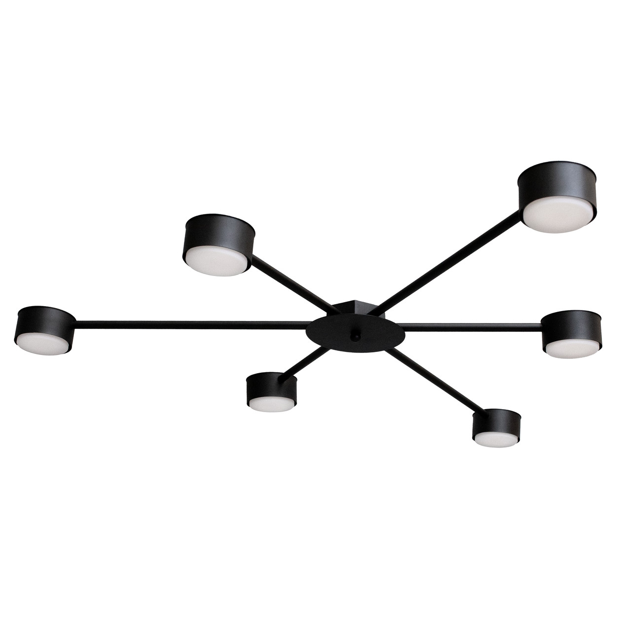 Люстра стельова MSK Electric Copter на шість круглих плафонів під лампи GX53 чорна NL 8040-6 BK, фото 1