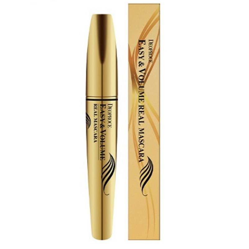 Термо туш для вій з екстрактом чорної ікри та чорнилами кальмара Deoproce Easy & Volume Real Mascara 8 мл