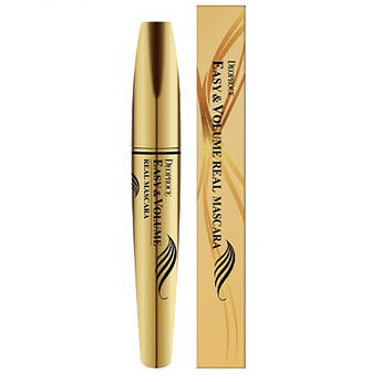 Термо туш для вій з екстрактом чорної ікри та чорнилами кальмара Deoproce Easy & Volume Real Mascara 8 мл