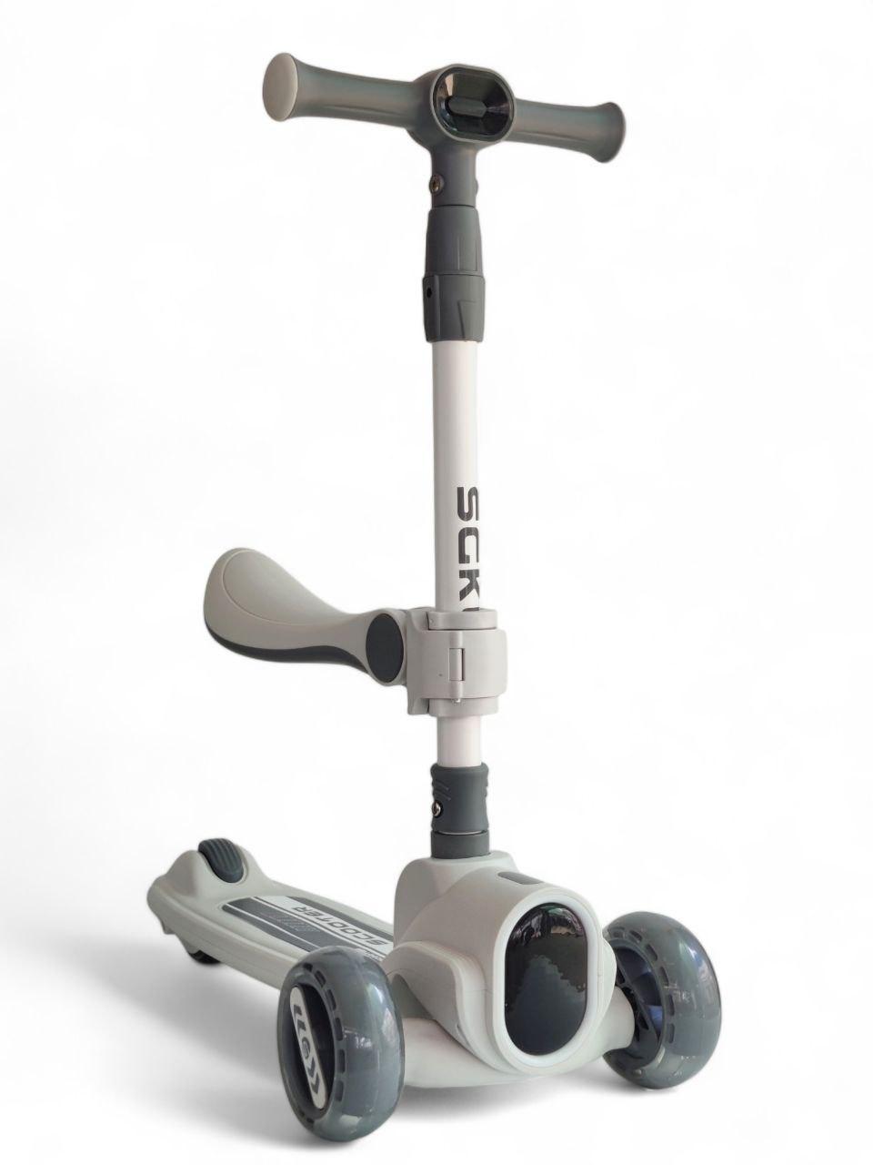 Самокат-беговел Scooter SGku 2022 світна музична платформа та ліхтарик, 4 кольори