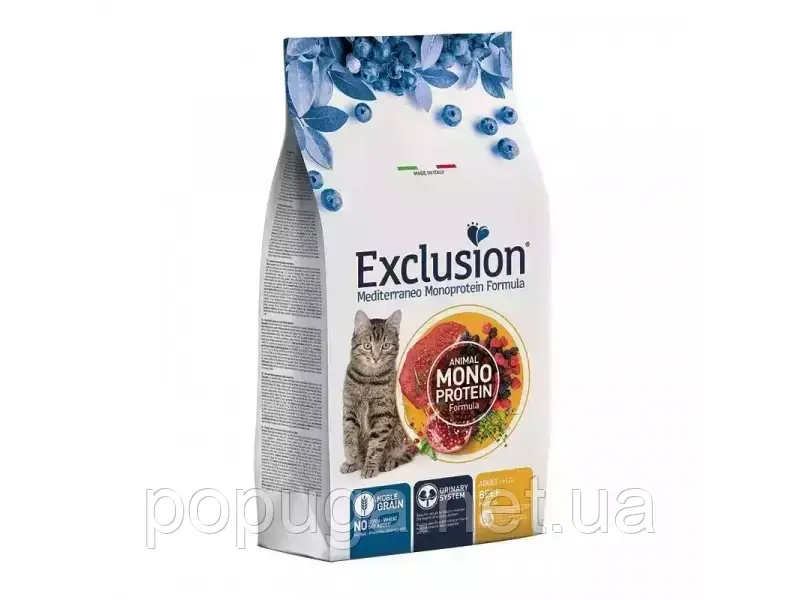 Exclusion (Ексклюжн) Cat Adult Beef сухий монопротеїновий корм для кішок, ЯЛОВИЧИНА 12кг