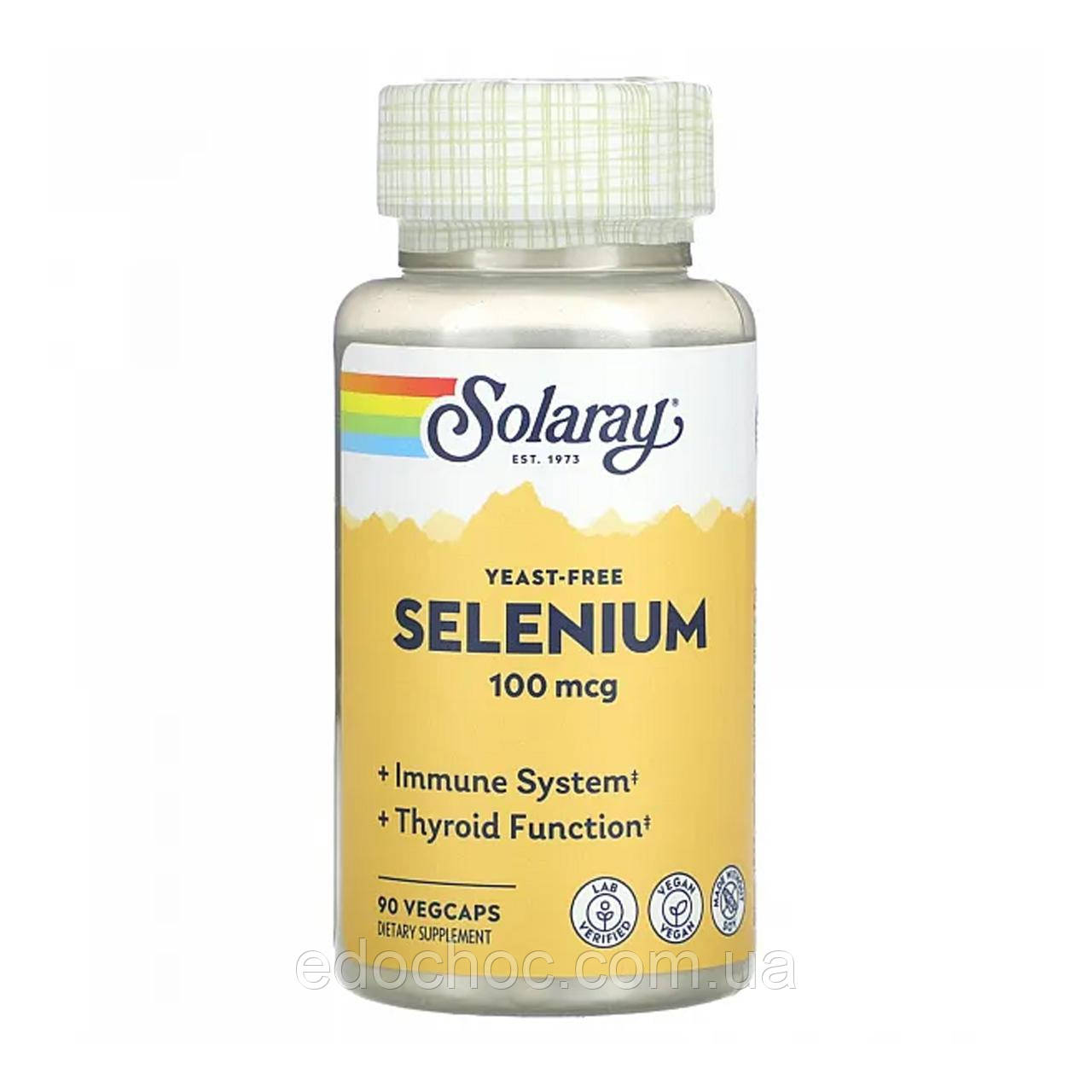 Селен без дріжджів (Selenium Yeast-Free) 100 мкг 90 капсул SOR-04676, фото 1