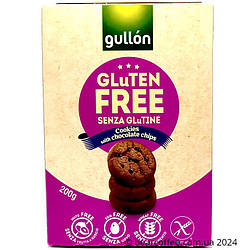 Печиво Без Глютену з Шоколадною Крихтою Gullon Gluten Free Cookies Chocolate 200 г Іспанія