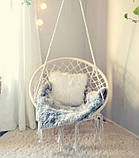 Підвісне крісло-гойдалка (без подушки) Гамак гніздо лелеки G332K КРЕМОВЕ, фото 5