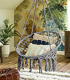 Підвісне крісло-гойдалка (без подушки) Гамак гніздо лелеки G332SZ СІРЕ, фото 6