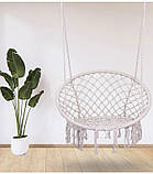 Підвісне крісло-гойдалка (без подушки) Гамак гніздо лелеки G332SZ СІРЕ, фото 3