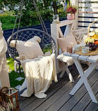 Підвісне крісло-гойдалка (без подушки) Гамак гніздо лелеки G332SZ СІРЕ, фото 5