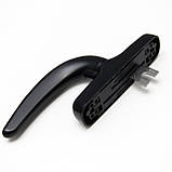 Ручка віконна FAPIM NEFER Midi 0761В чорна з ключем, фото 2